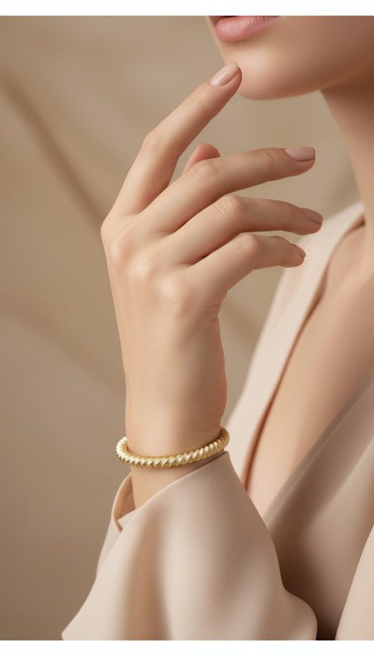 The Croissant Textured Bangle