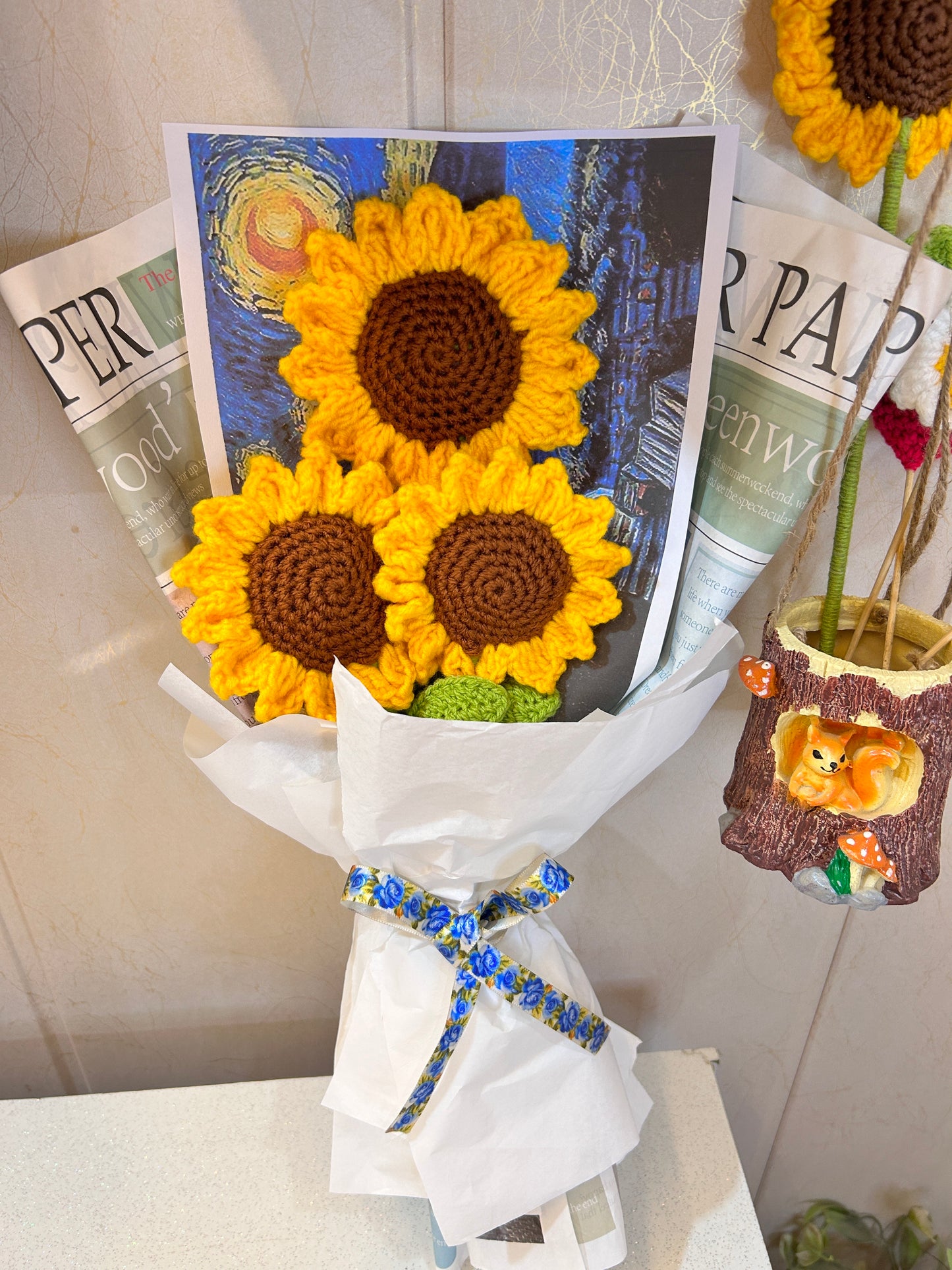 Handmade Crochet Sunflower Bouquet – Symbol of Warmth & Joy