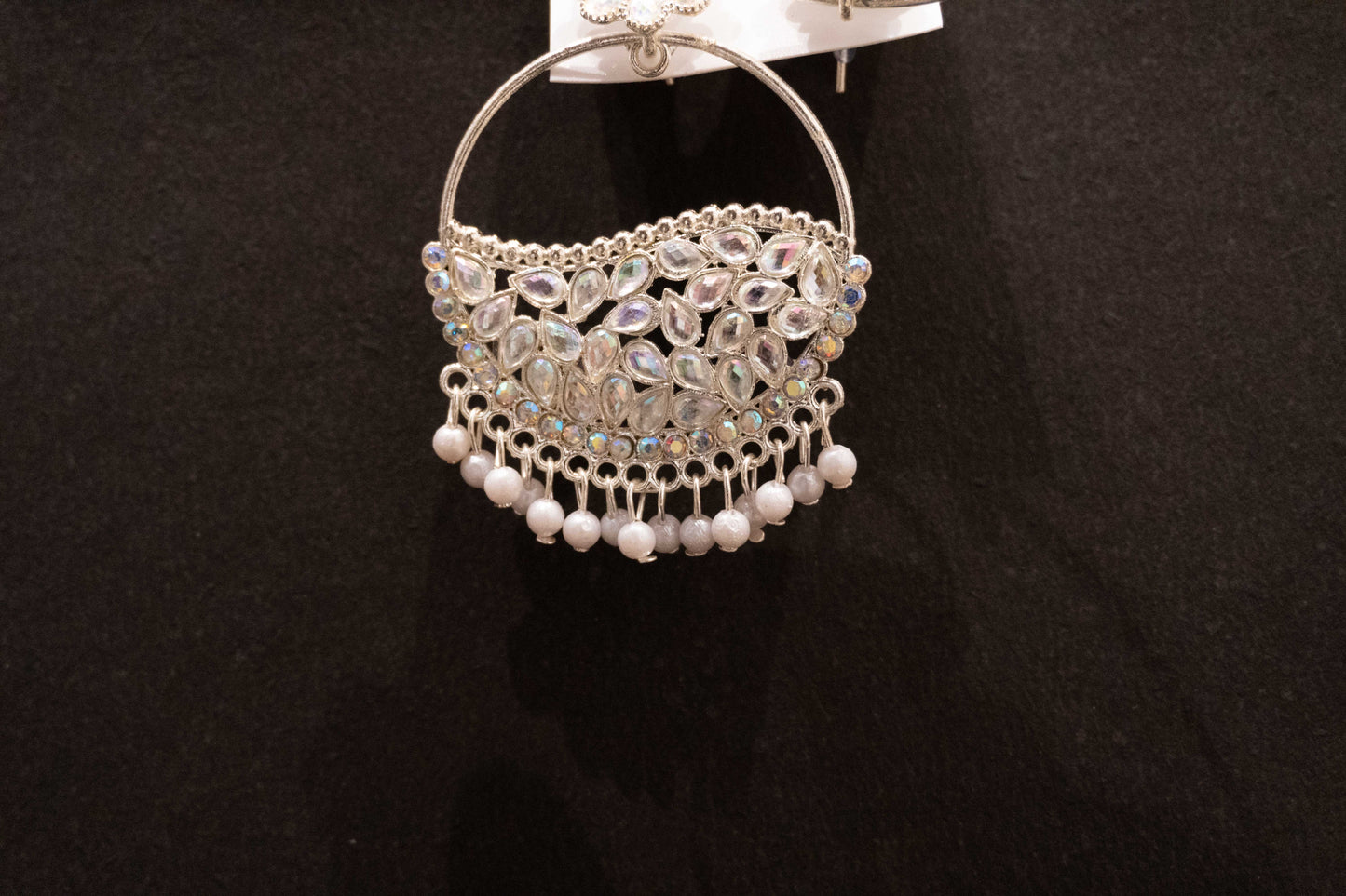 Silver Kundan Jhumkas