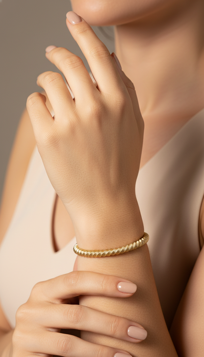 The Croissant Textured Bangle