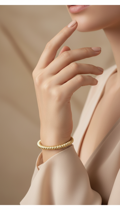 The Croissant Textured Bangle