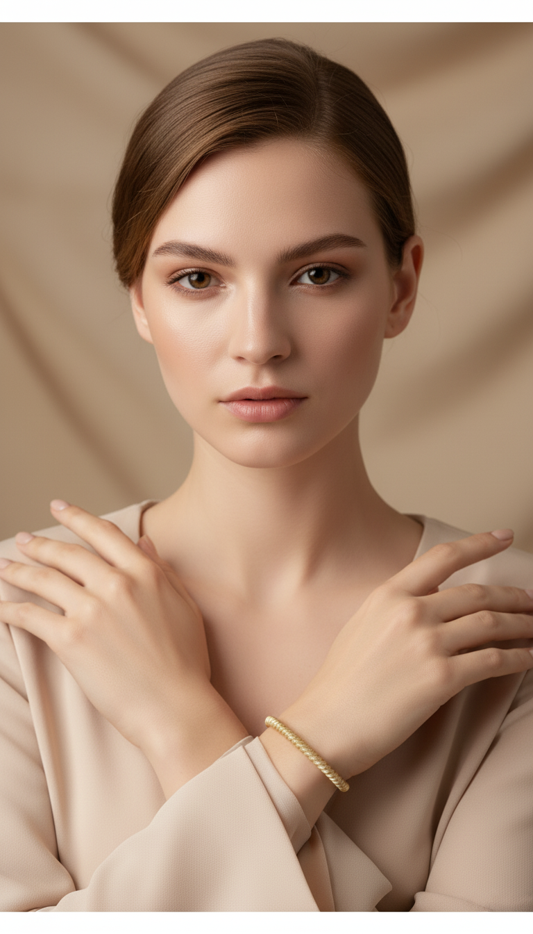 The Croissant Textured Bangle