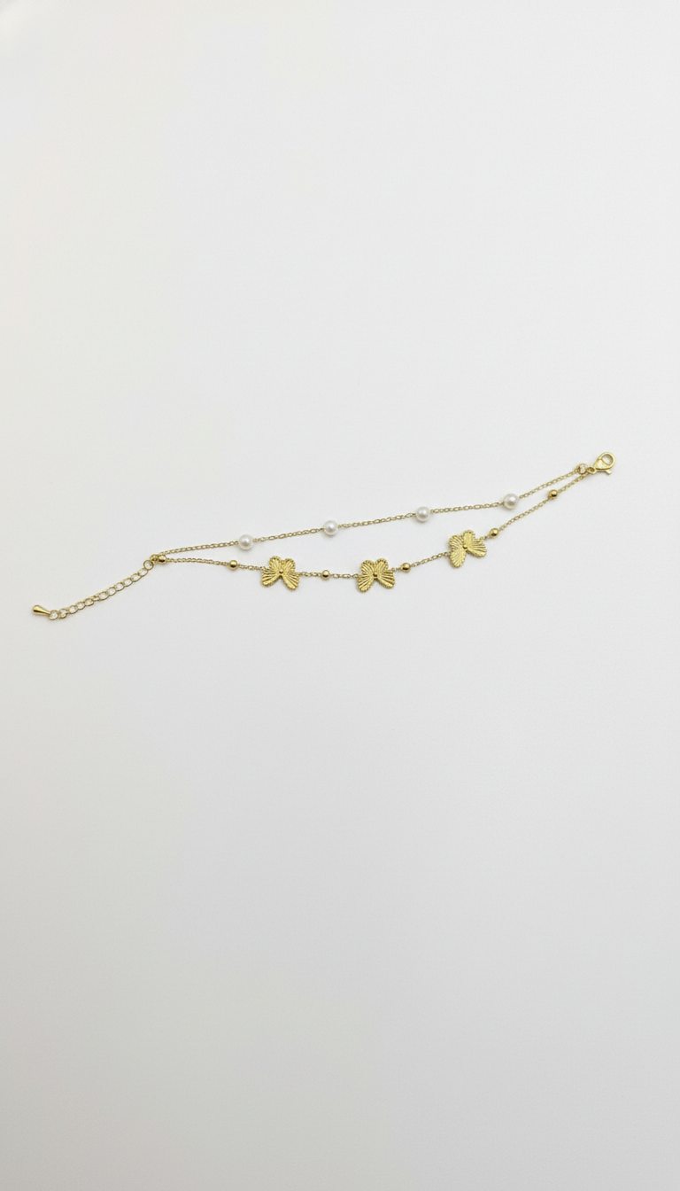 The Angel Wing Pearl Charm Bracelet