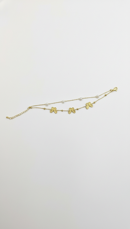 The Angel Wing Pearl Charm Bracelet