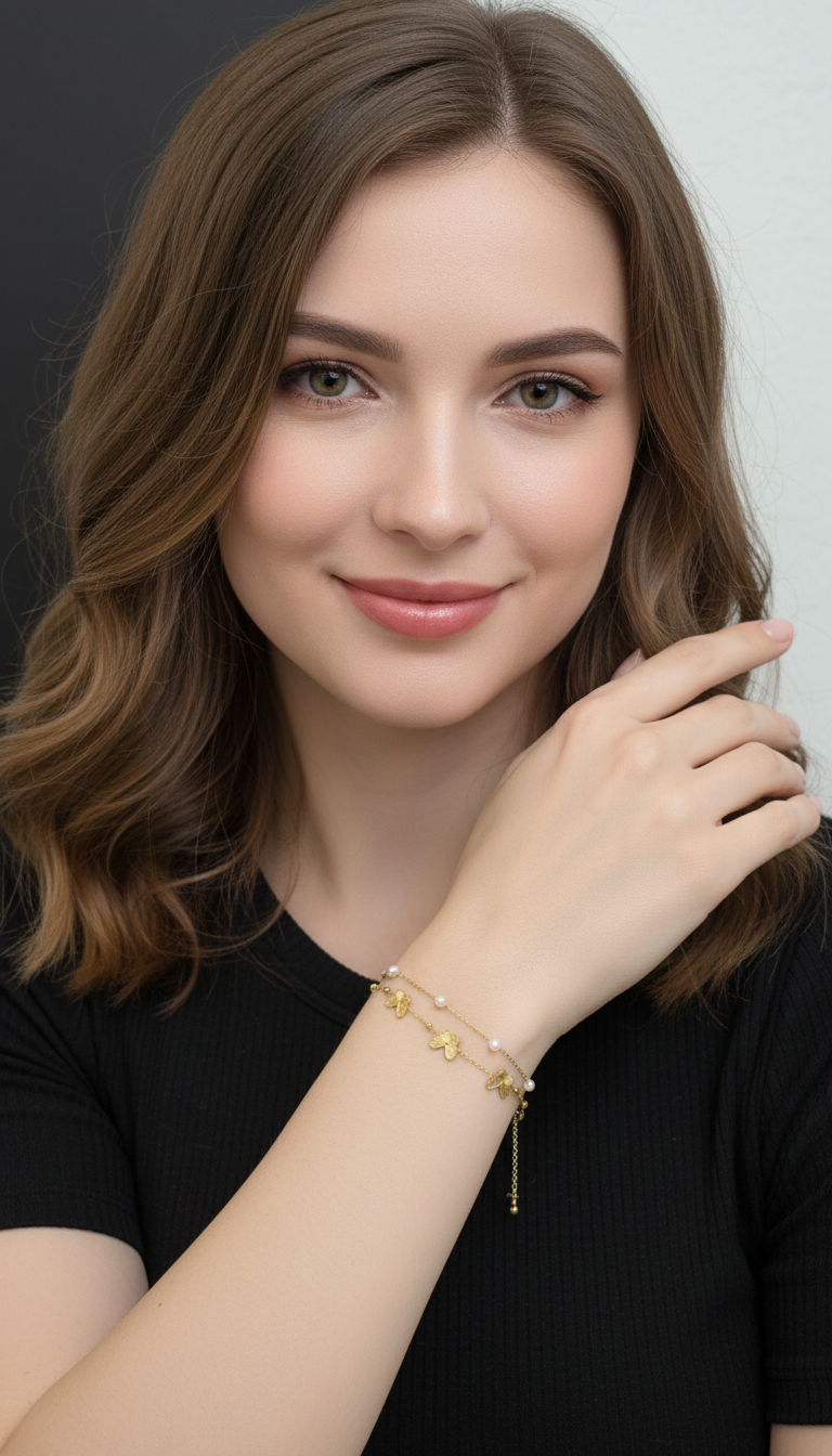 The Angel Wing Pearl Charm Bracelet