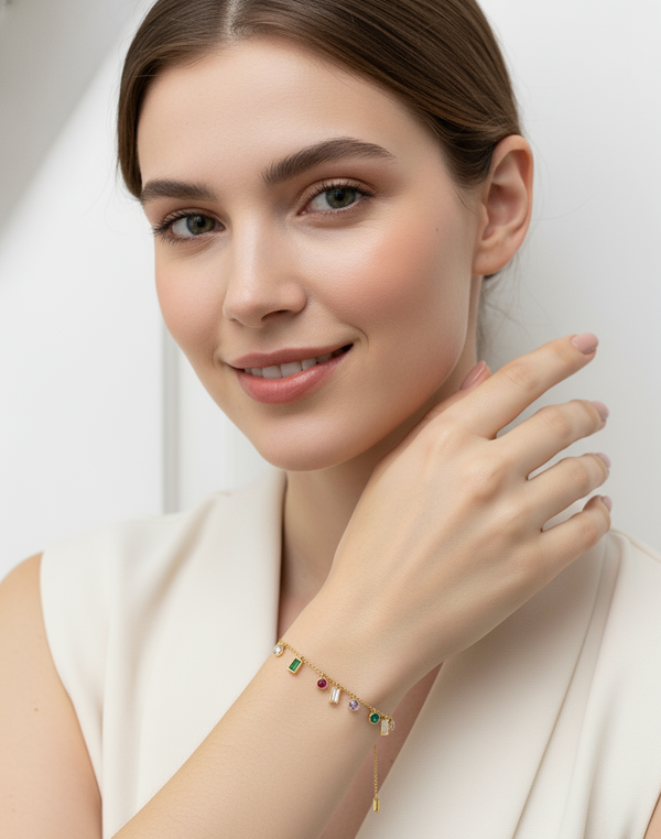 The Confetti Gemstone Charm Bracelet