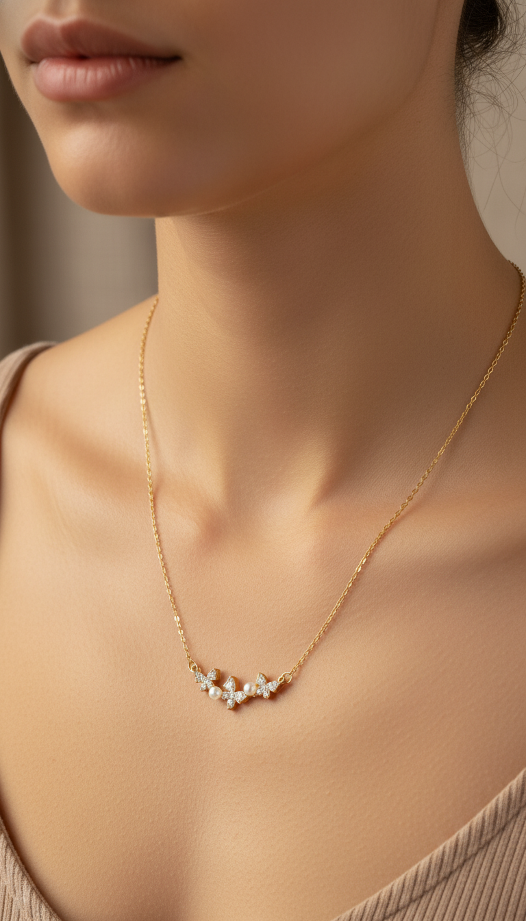 The Butterfly Kiss Pearl Necklace