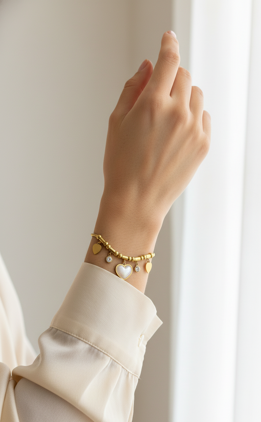 The Amour Pearlescent Heart Bracelet